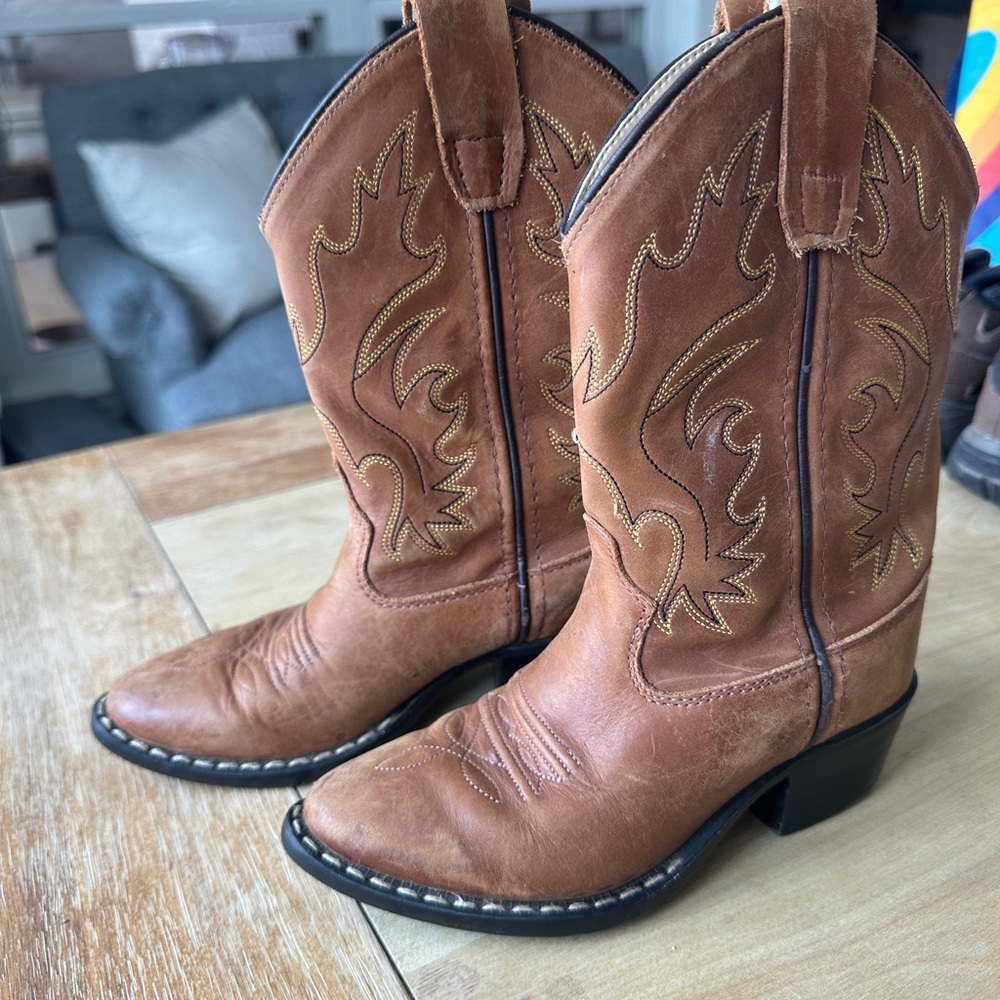 Old West Tan and Cream Cowboy Boots